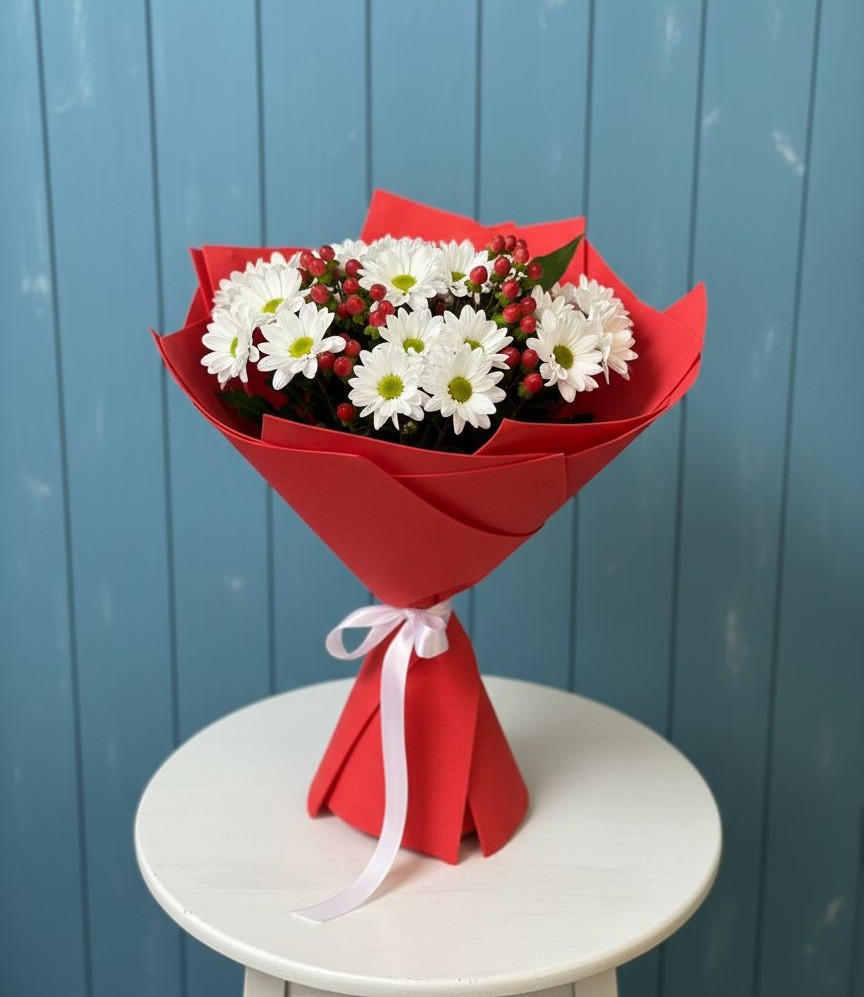 Букет цветов из: Хризантемы в Островном