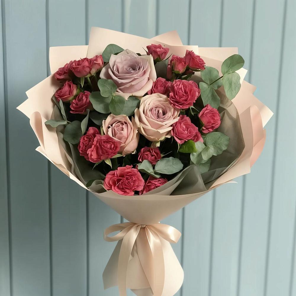 Букет цветов из: Гвоздики и Розы в Островном