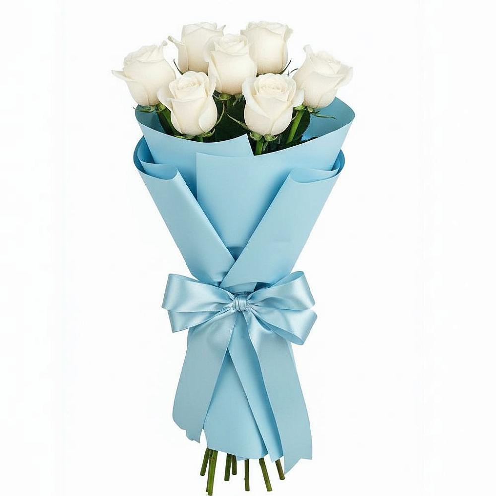 Букет 7 белых роз Проуд в Островном