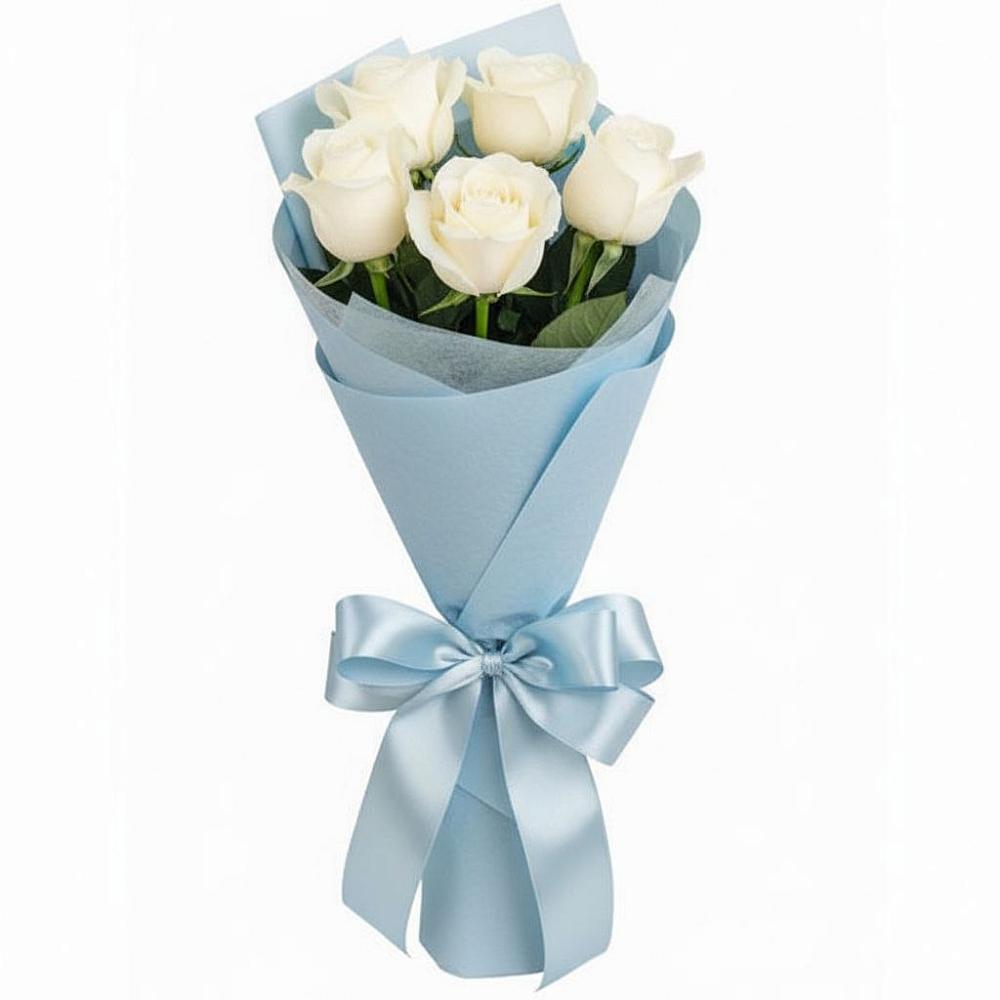 Букет 5 Белых роз Проуд в Островном