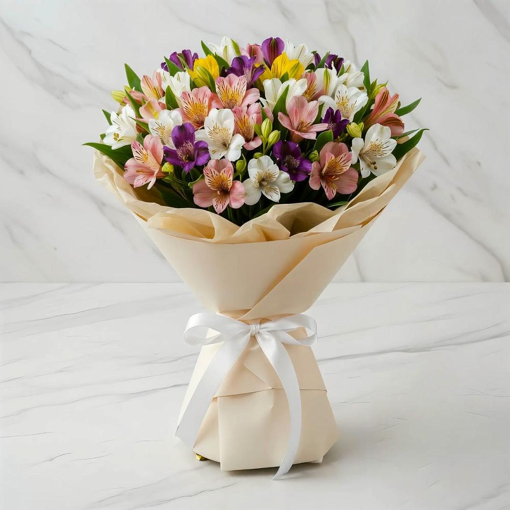 Букет цветов из: Альстромерии в Островном