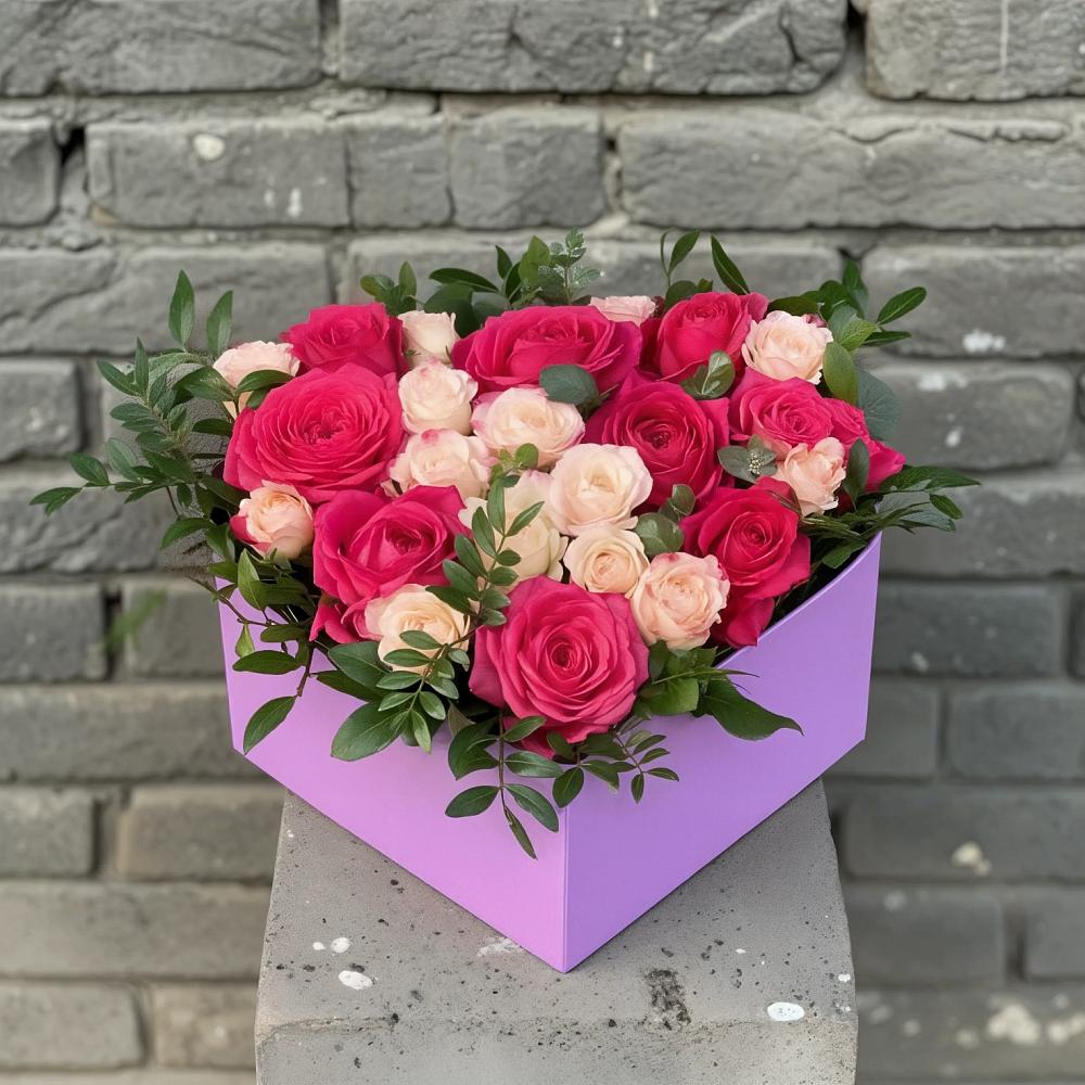 Цветочная композиция из Розы в коробке в Островном