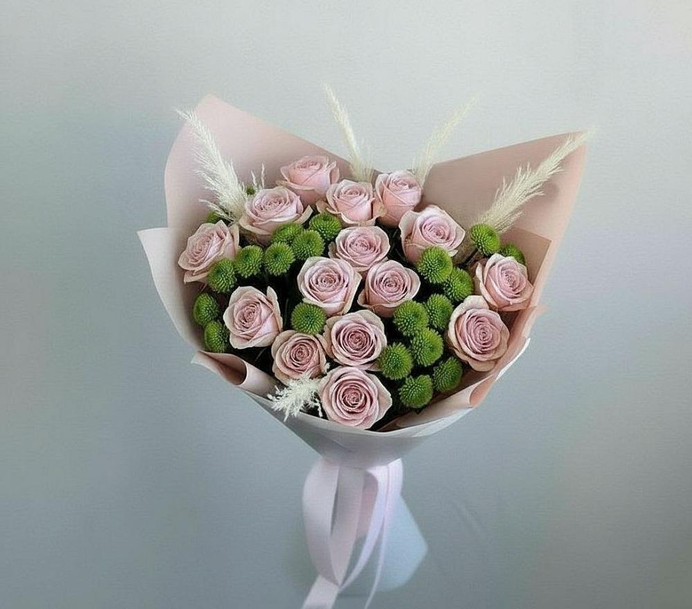 Букет цветов из: Розы и Хризантемы в Островном