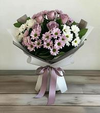 Букет цветов из:  Хризантемы и Розы в Островном