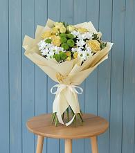 Букет цветов из:  Хризантемы и Розы #REPLACE_PRED# Островном