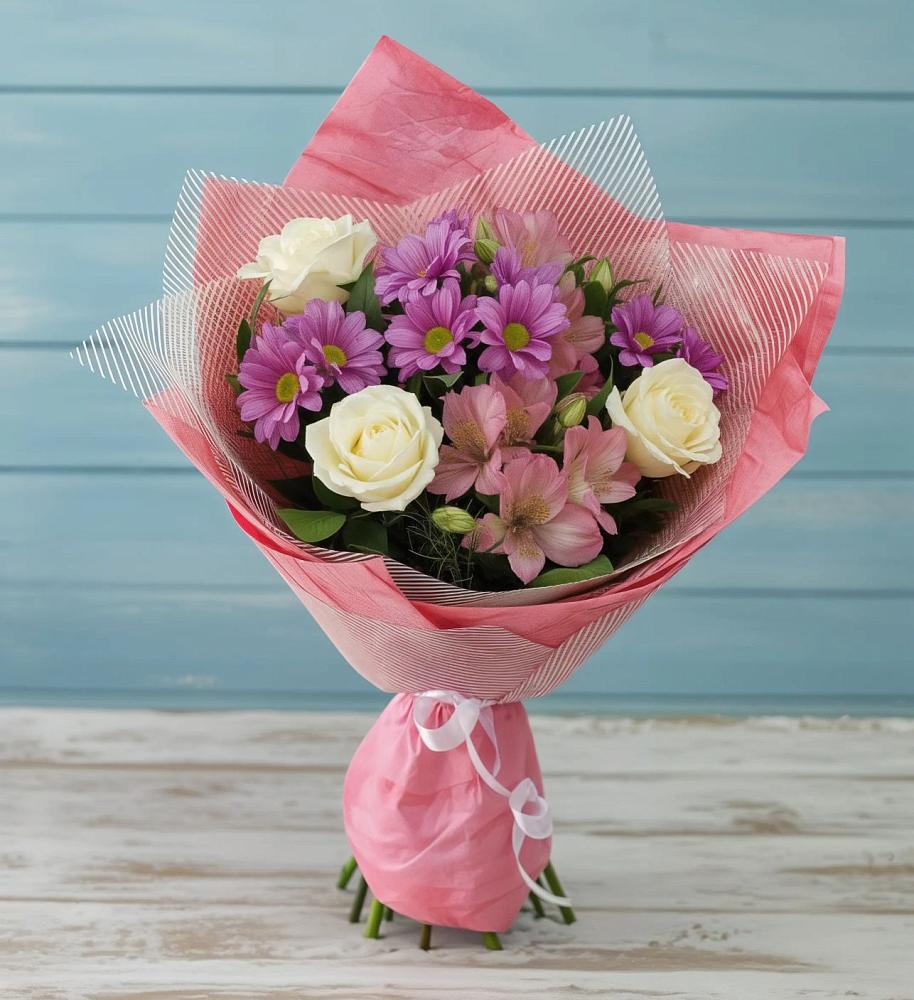 Букет цветов из: Герберы в Островном