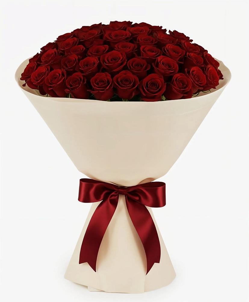 Букет 101 Бордовая роза Блэк Бакарра в Островном